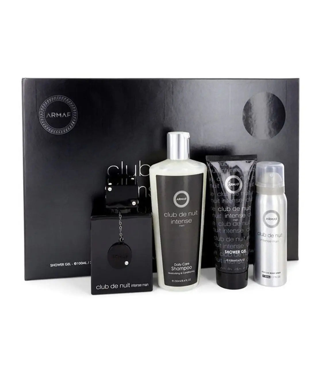 Armaf Club De Nuit Intense Pour Homme Eau de Toilette Armaf Club De Nuit Intense Pour Homme Eau de Toilette Armaf Club De Nuit Intense Pour Homme Eau de Toilette -  105 ml / 3.5 oz Ensemble Cadeaux Quatre Produits  105 ml / 3.5 oz Ensemble Cadeaux Quatre Produits SG 100 + BS 50 + SH 250  105 ml / 3.5 oz Ensemble Cadeaux Quatre Produits SG 100 + BS 50 + SH 250
