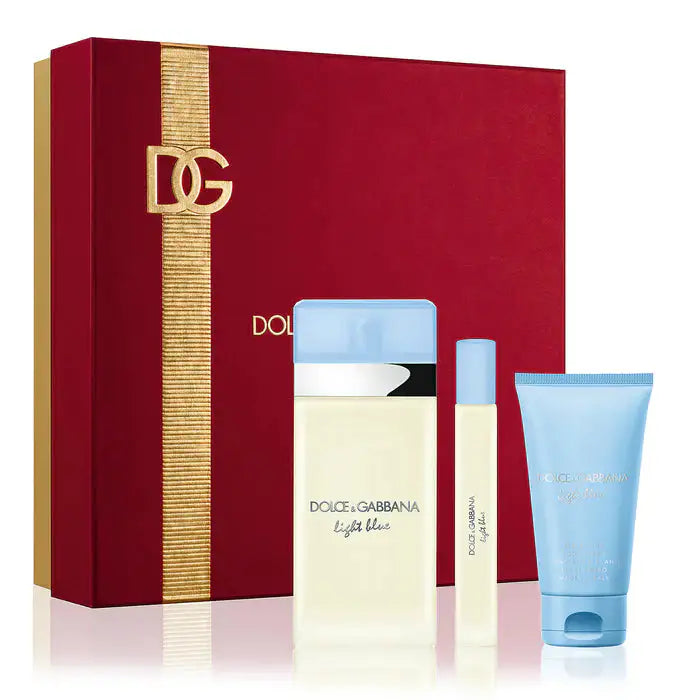 Dolce & Gabbana Light Blue Pour Femme Eau de Toilette  100 ml / 3.3 oz Ensemble Cadeau Trois Produits BL50+TS10      DOLCE & GABBANA