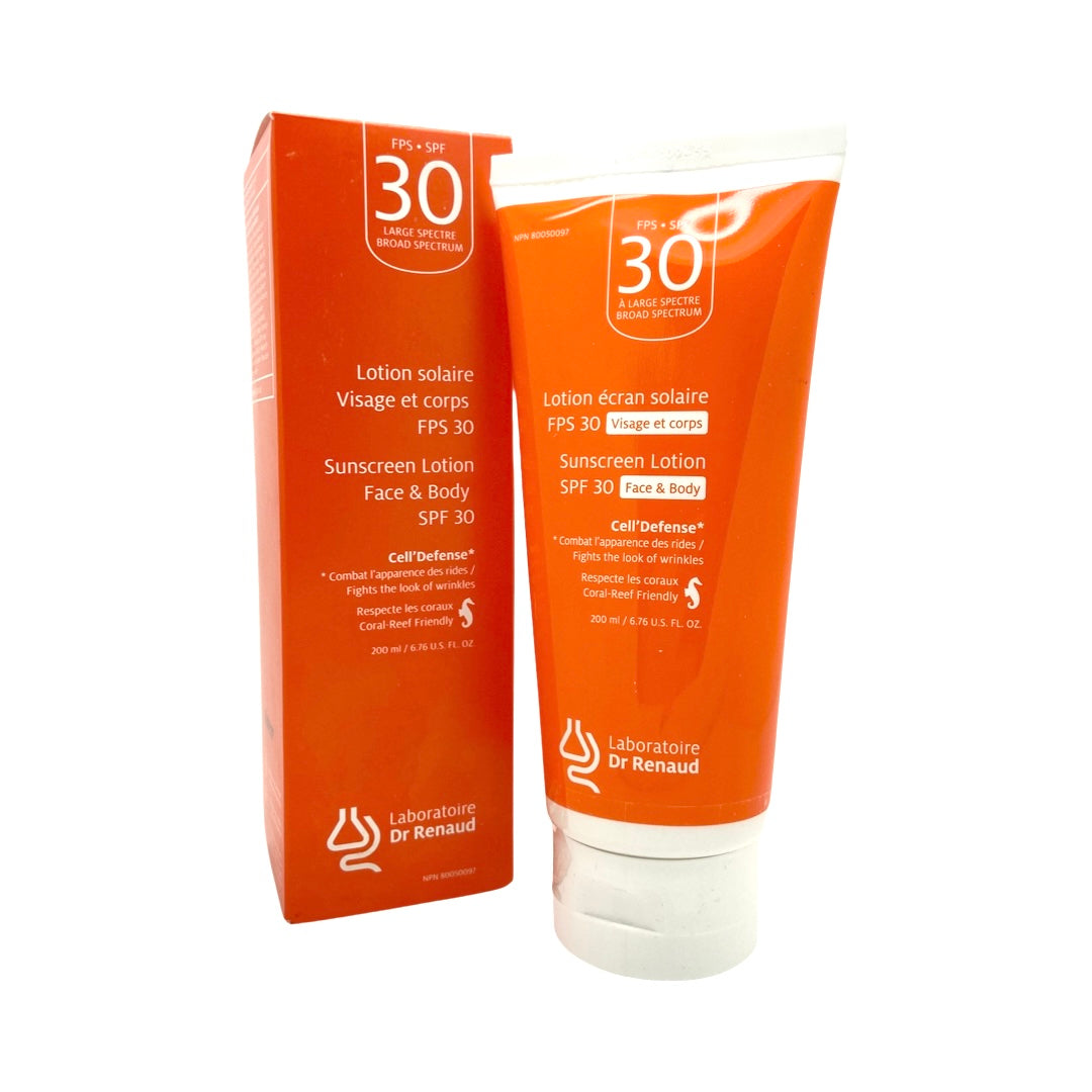 Laboratoire Dr Renaud Cell Defense Lotion Solaire Visage et Corps FPS 30